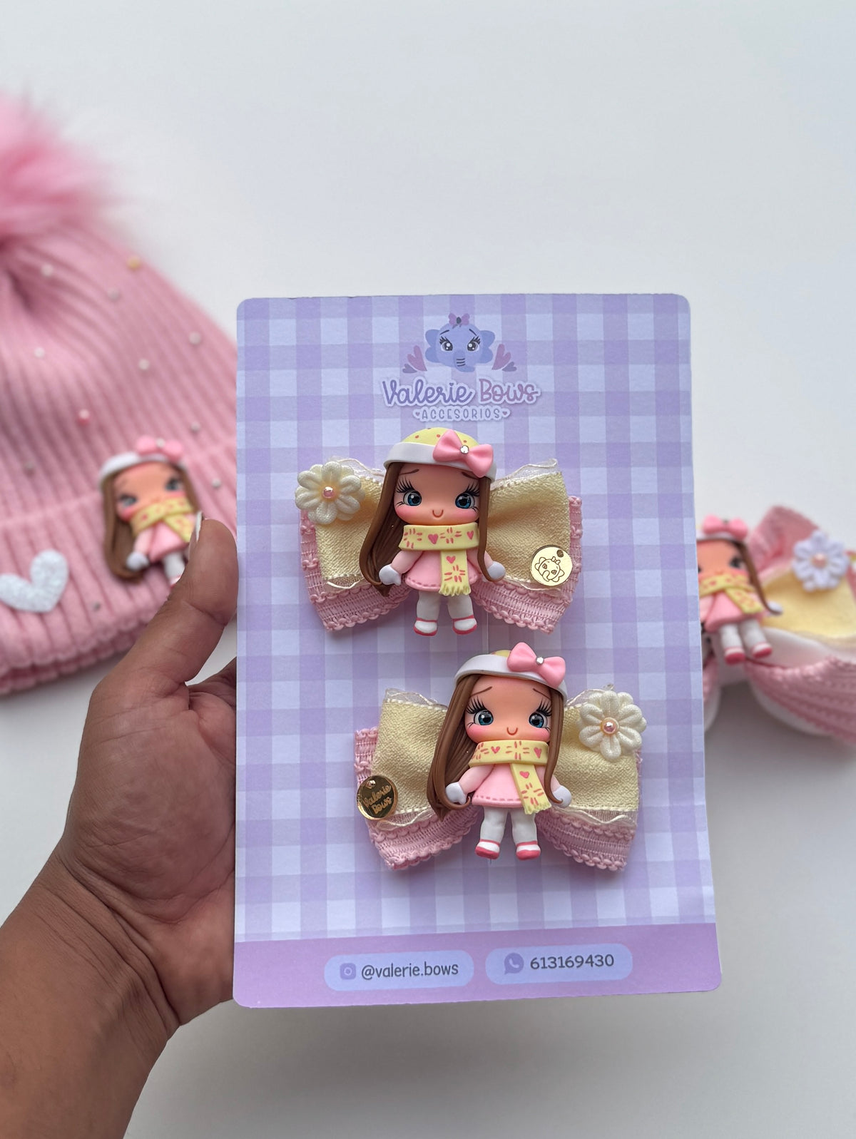 Lazo mediano niña invierno rosa