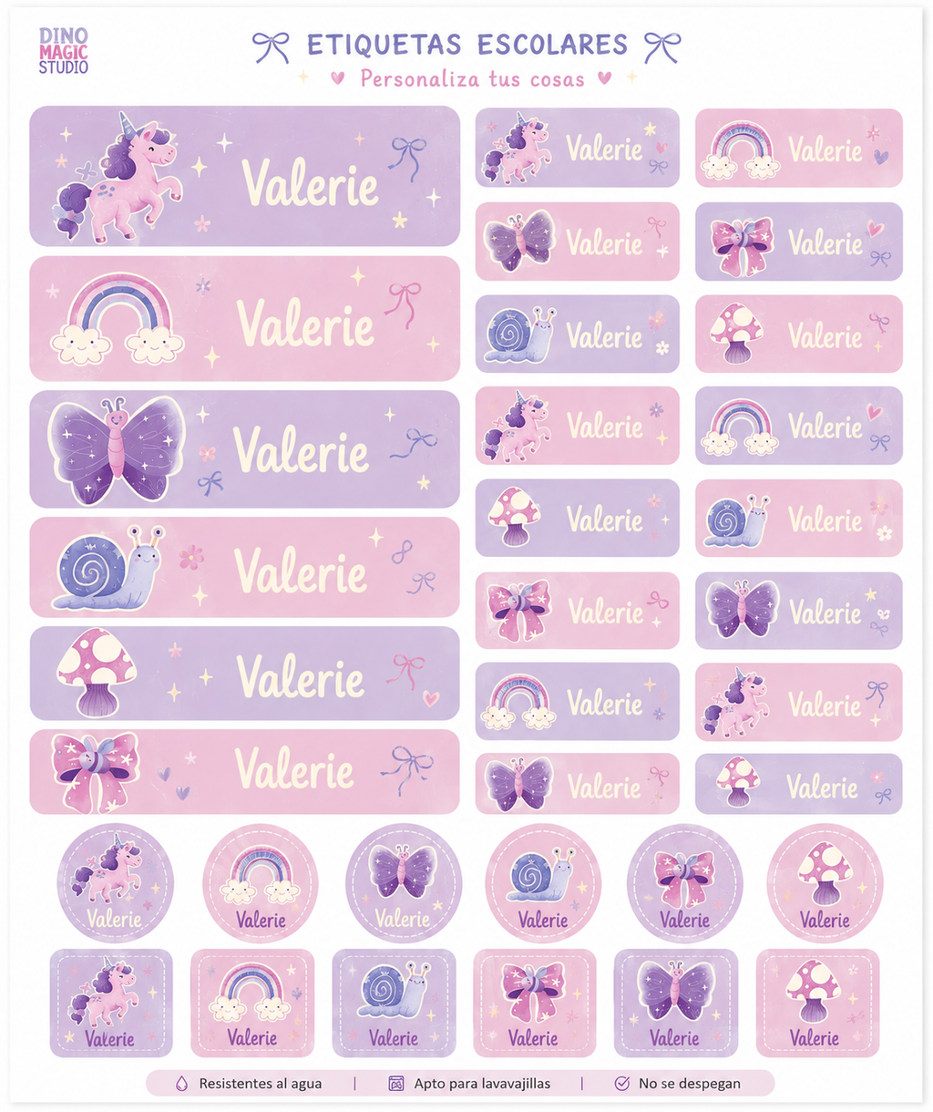 Pack Vuelta al Cole | Mochila + Botella Personalizada Unicornios