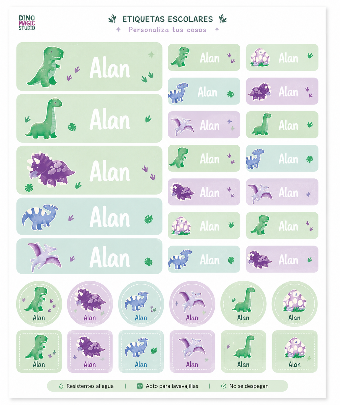 Pack Vuelta al Cole | Mochila + Botella Personalizada Dinosaurios