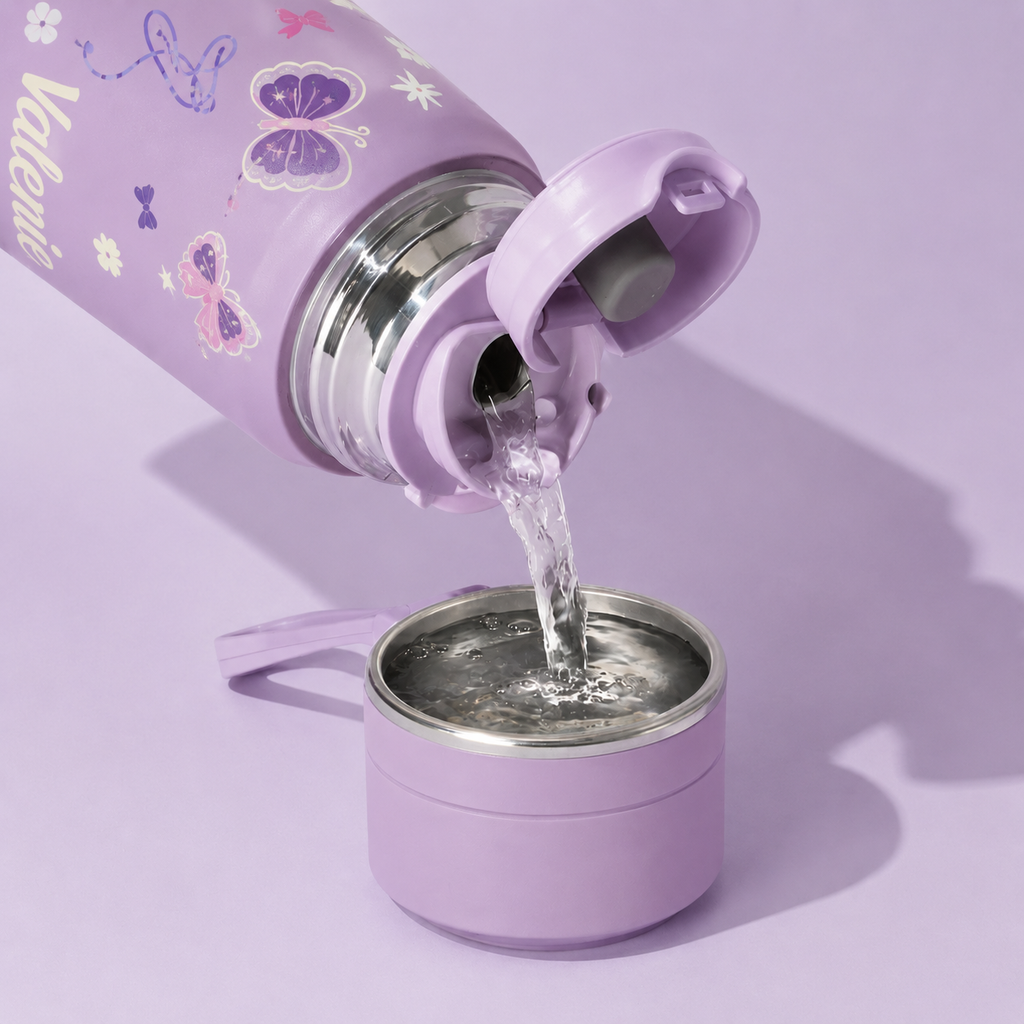 Botella Infantil Personalizada 500 ml| Acero Inoxidable con Diseño de Dinosaurios Y Unicornios