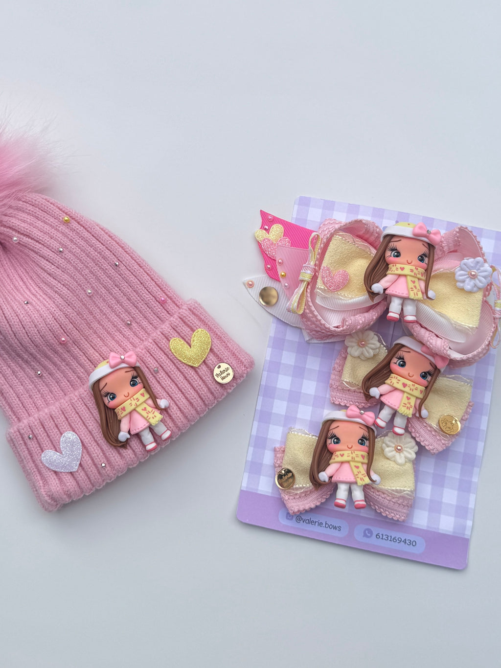 Lazo grande niña invierno rosa