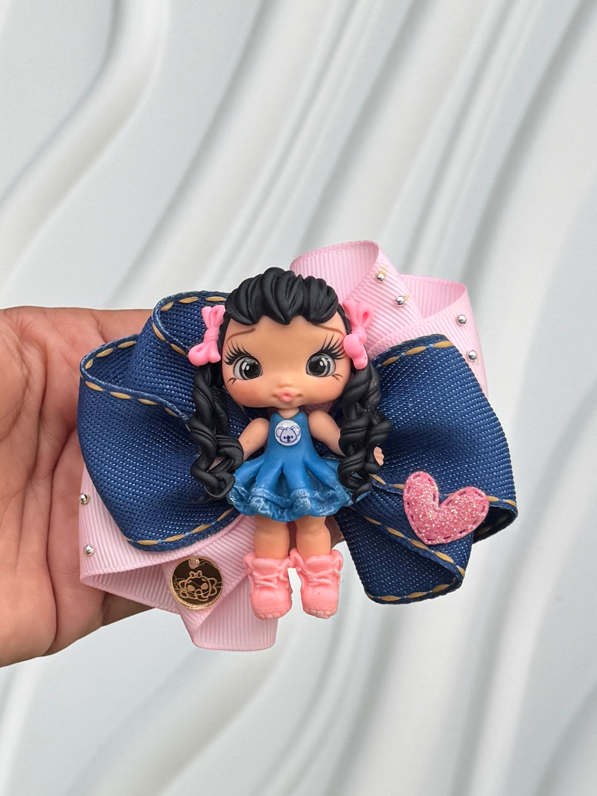 Lazo mediano niña vestido azul