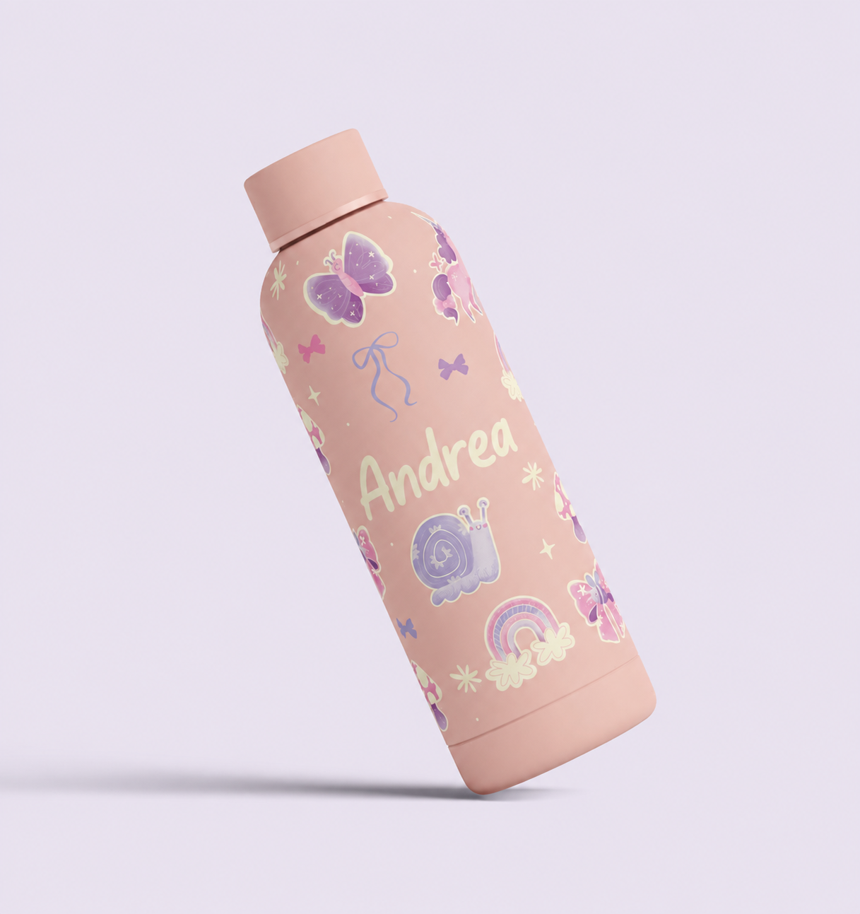 Botella Infantil Personalizada 500 ml| Acero Inoxidable con Diseño de Dinosaurios Y Unicornios